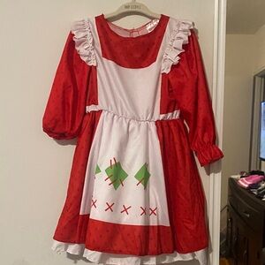 Festive Red and White Kids Costume Dress